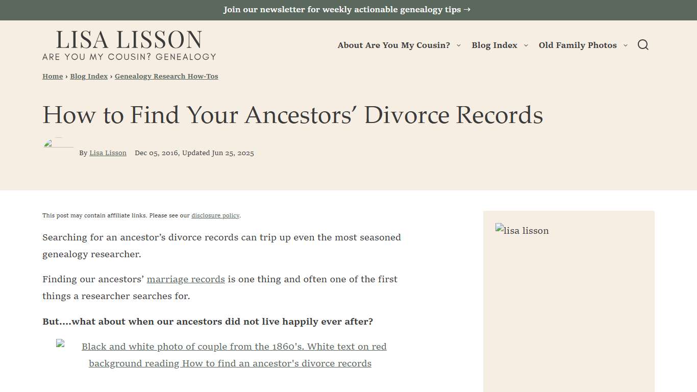 How to Find Your Ancestors' Divorce Records - Are You My Cousin?